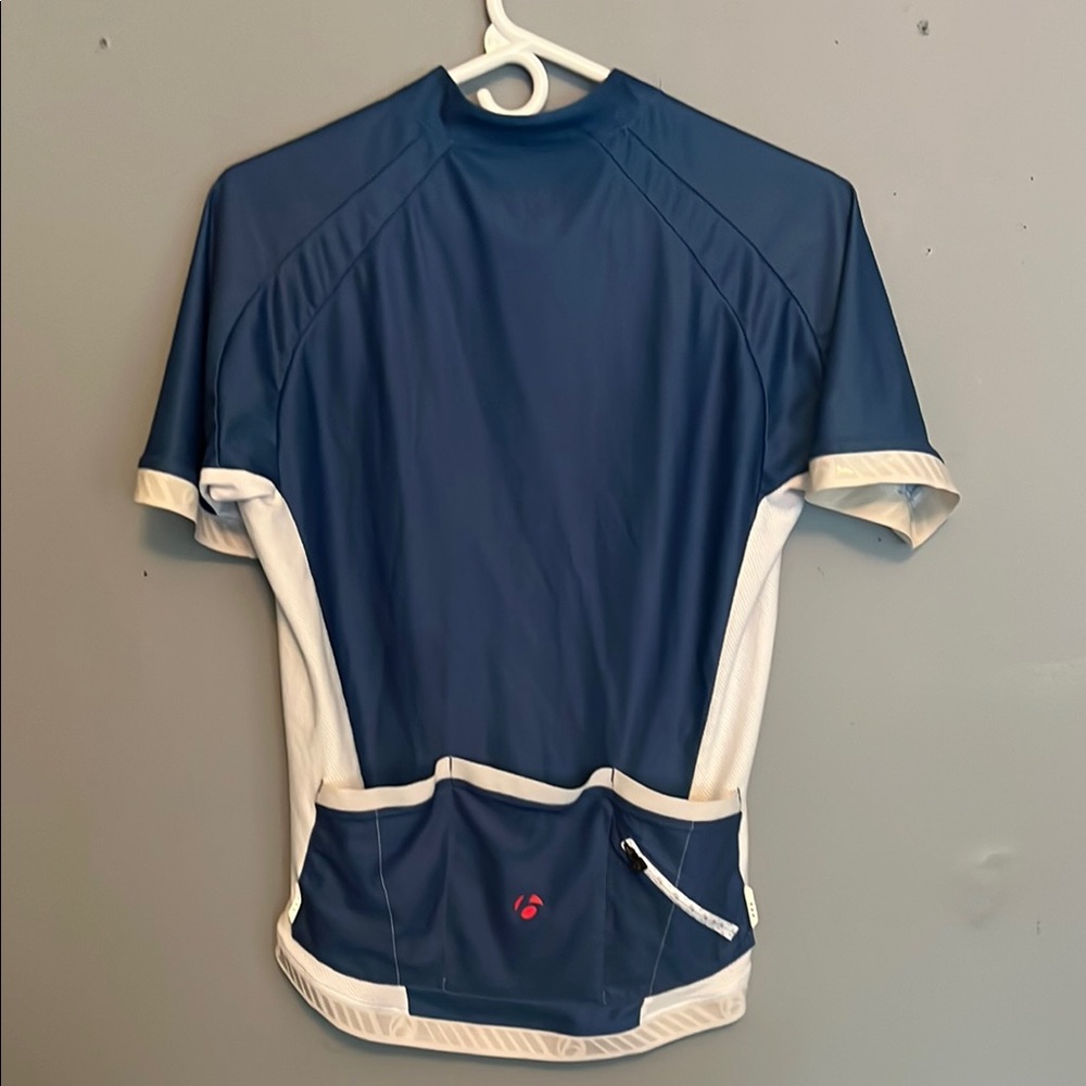 Retro Vintage Summer Bontrager Blue and White Men's Cycling Jersey SZ Medium - Picture 3 of 4